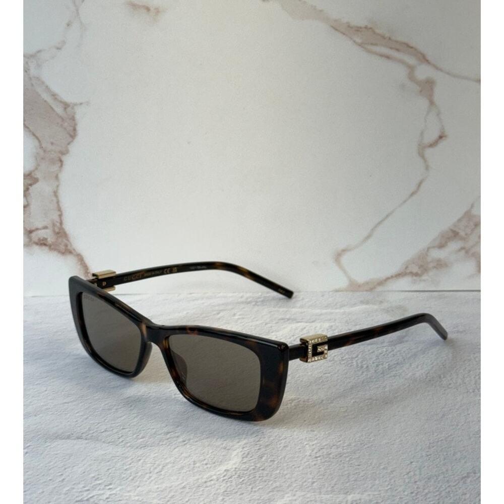 NEW Gucci GG1681S Brown Silver Mirror Cat Eye Sunglasses
